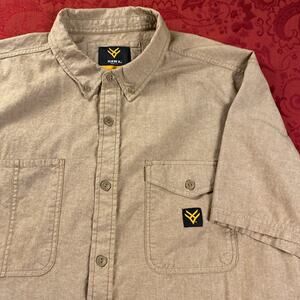 Hawx Work Gear Shirt‎ Mens XL Faded Orange Button Up Flap Pockets Short Sleeve